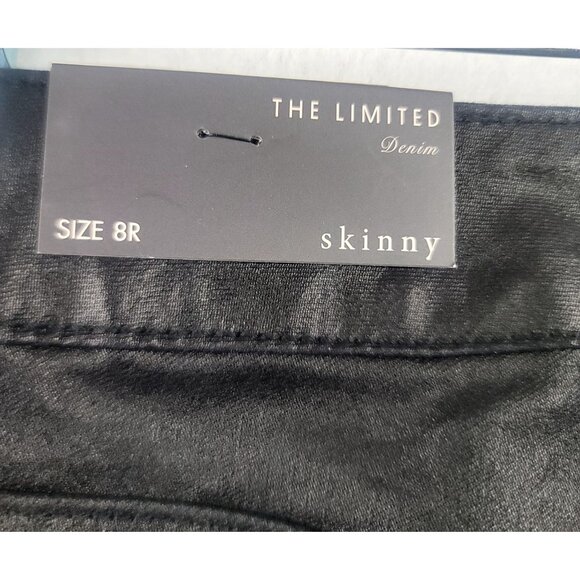 The Limited Denim Skinny Jeans Black Metallic Finish Size 8R New - Picture 5 of 10